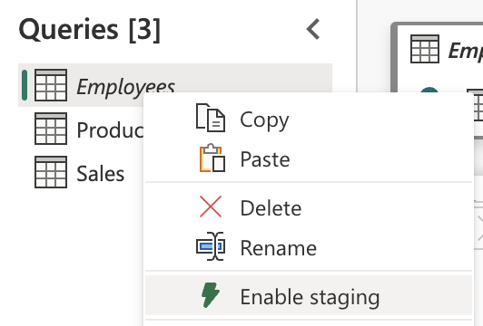 Staging of Queries