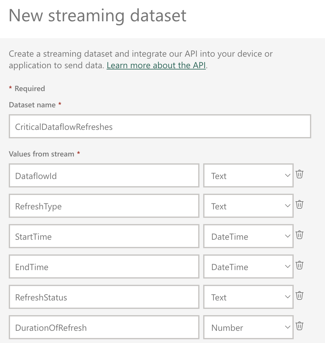 Creation of Streaming Dataset