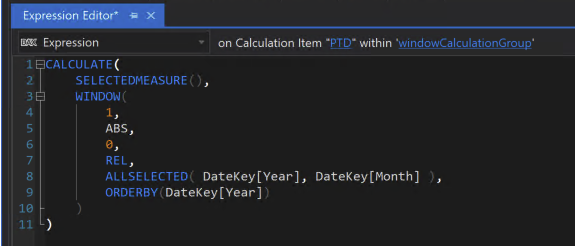 Created PTD Calculation Item