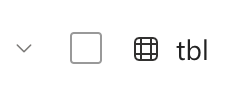 Table inside dataset